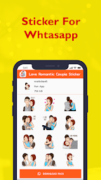Love Romantic Couple Sticker - WAStickerApps