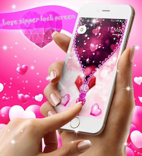 Android application Love zipper lock screen screenshort