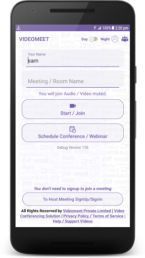 VideoMeet - Video Conference Screen 2