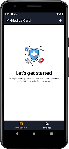 Android application MyMedicalCard screenshort