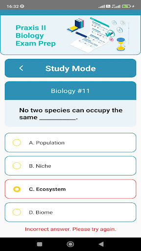 Praxis II Biology Exam Prep Screen 3