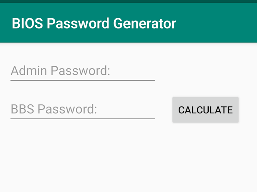 Android application Estoril & Misano BIOS Password screenshort