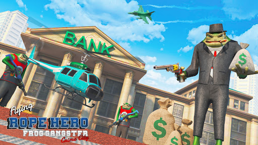 Flying Rope Hero Frog Gangster Crime City APK MOD (Astuce) screenshots 2