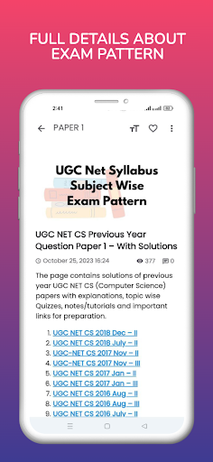 UGC NET for Computer Science Screen 3