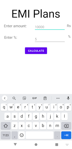 Android application CalcEMI screenshort