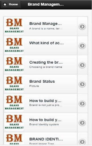 Android application Brand Management screenshort