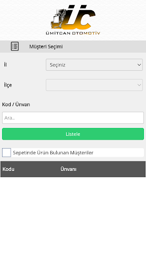 Umitcan Otomotiv B2B Screen 2