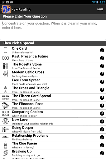 Screenshot of Rosetta Tarot