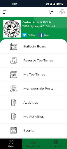 Android application Oakland Acres Golf Club screenshort
