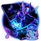 3D Neon Hologram DJ Music Theme icon