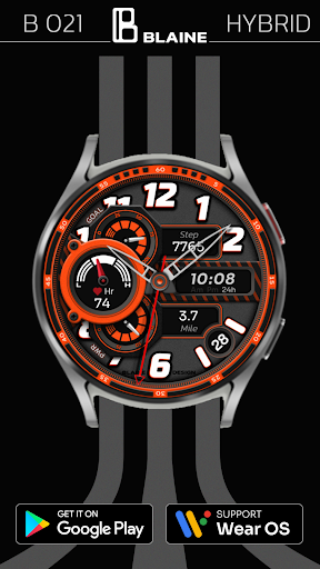 Android application Blaine 021 Hybrid Watch Face screenshort