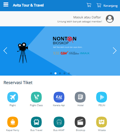 Android application Avita Tour & Travel screenshort