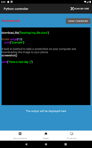 Python Controller Screen 3