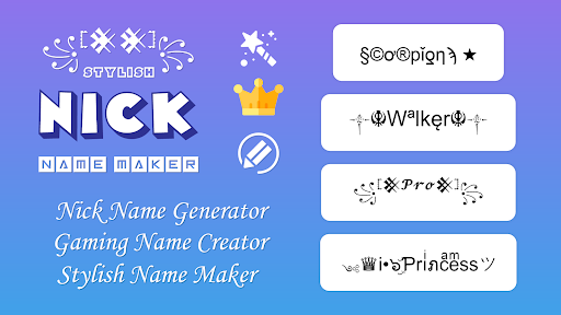 Android application Nickname Creator & Name Maker screenshort