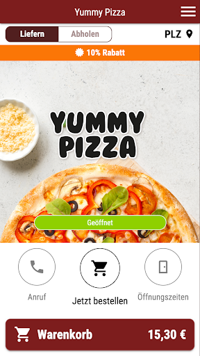 Android application Yummy Pizza screenshort