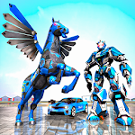 Cover Image of Download US Police Horse Robot Car : Flying Horse Transform 3.0 APK