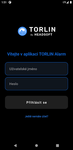 Android application TORLIN Alarm screenshort