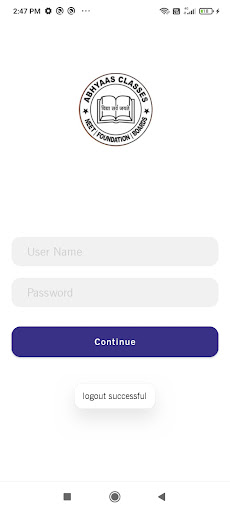Android application Abhyaas Classes screenshort