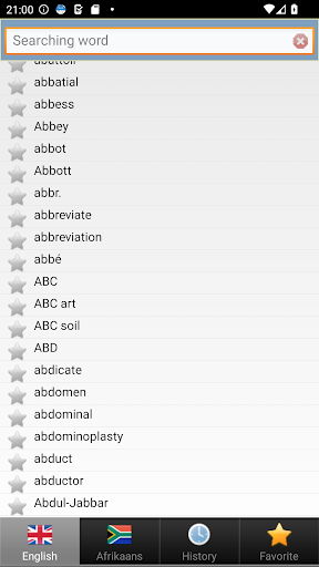 Afrikaans dict Screen 3