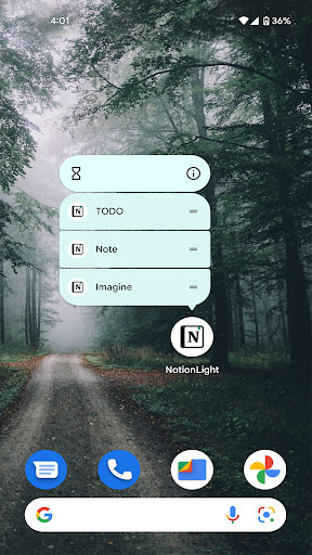 Android application NotionLight screenshort