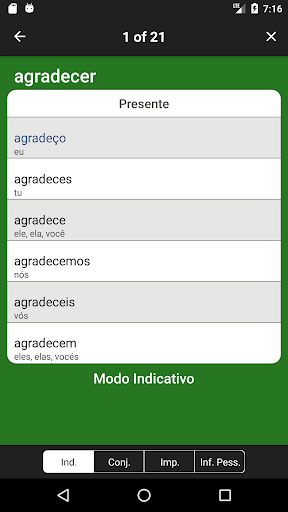 Portuguese Verbs & Forms Screen 3