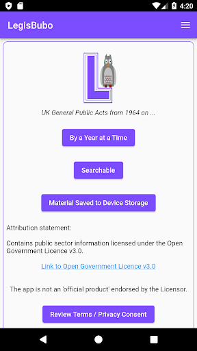Android application LegisBubo screenshort
