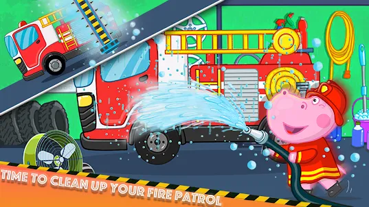 Hippo Feuerwehrmann für Kinder