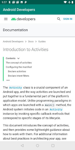 Android Developers Screen 3