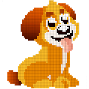  Dogs Color by Number - Pixel Art, Sandbox Coloring 