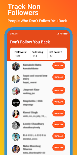 Followers & Unfollowers Screen 3