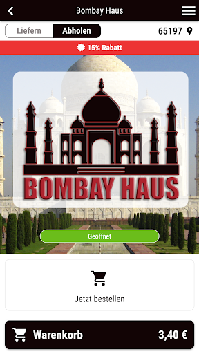 Android application Bombay Haus screenshort