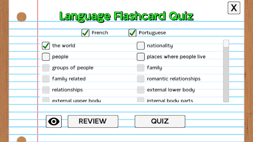 Language Flashcard Quiz