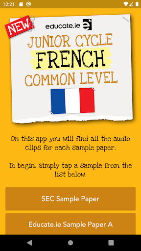 Android application Educate.ie French Exam Audio screenshort