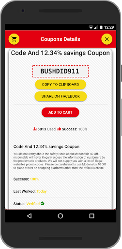 Coupons for MC Burger Screen 2