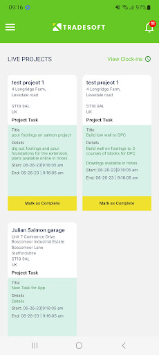 Android application Tradesoft screenshort