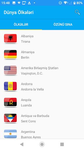 Android application Countries of the World screenshort