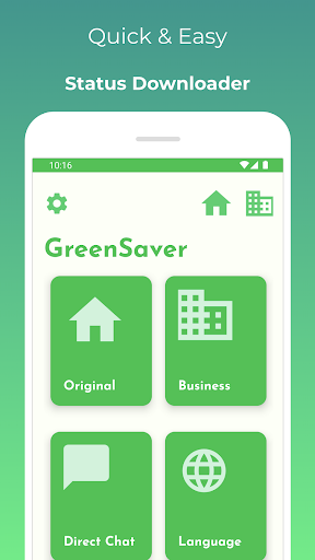 Android application GreenSaver - Status Downloader screenshort