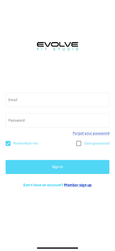 Android application Evolve Fit Studio screenshort