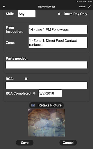 CAMS Preventive Maintenance Screen 3