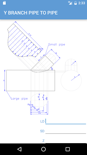 Pipe cutting calculator Screen 3