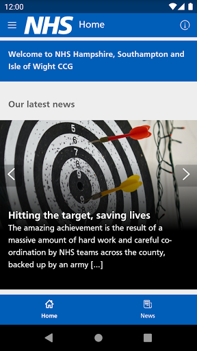 Android application NHS StayConnected screenshort