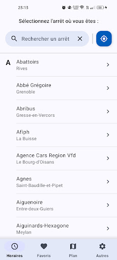 Android application Grenoble Transports screenshort