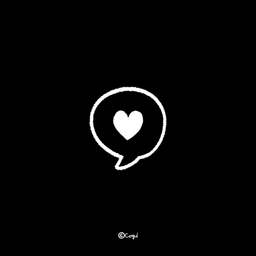 카카오톡 테마 - 심플 말풍선 하트_블랙화이트 logo