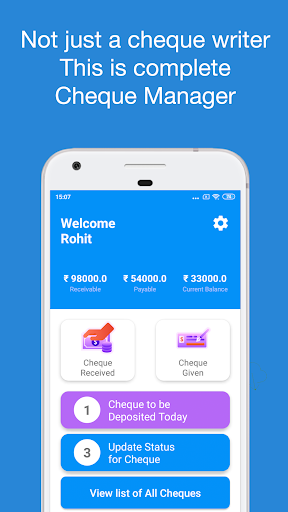 Android application Cheque Book Manager - Write, P screenshort