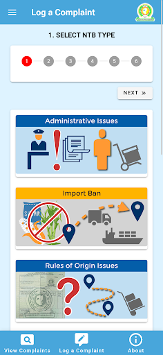NTB reporting - EAC Screen 3