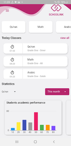 Android application Schoolink Teacher screenshort