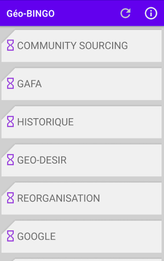 Android application GéoBingo screenshort