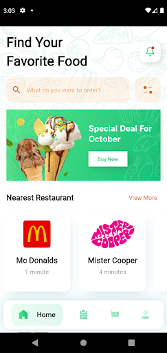 Android application Food Ninja screenshort