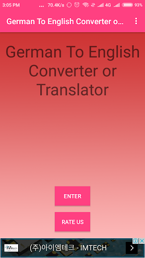 Android application German To English Converter screenshort