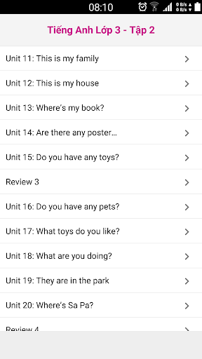 Android application Tieng Anh Lop 3 - English 3 T2 screenshort